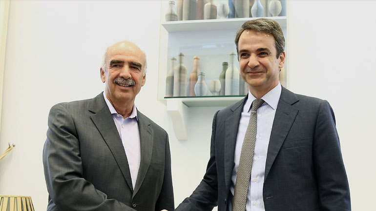 Συνάντηση του Κυρ. Μητσοτάκη με τον Β. Μεϊμαράκη στη Βουλή