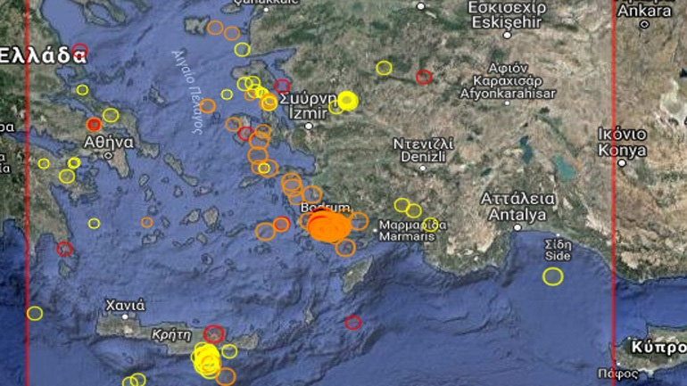 Νέες σεισμικές δονήσεις με επίκεντρο το Μπόντρουμ