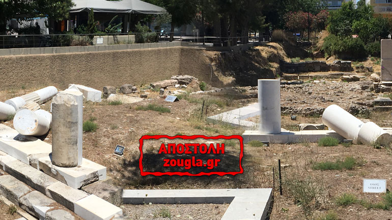 Ο Εγκέλαδος είχε αποκαλύψει τους κίονες στην Αρχαία Αγορά της Κω, σεισμός τους ξαναέριξε