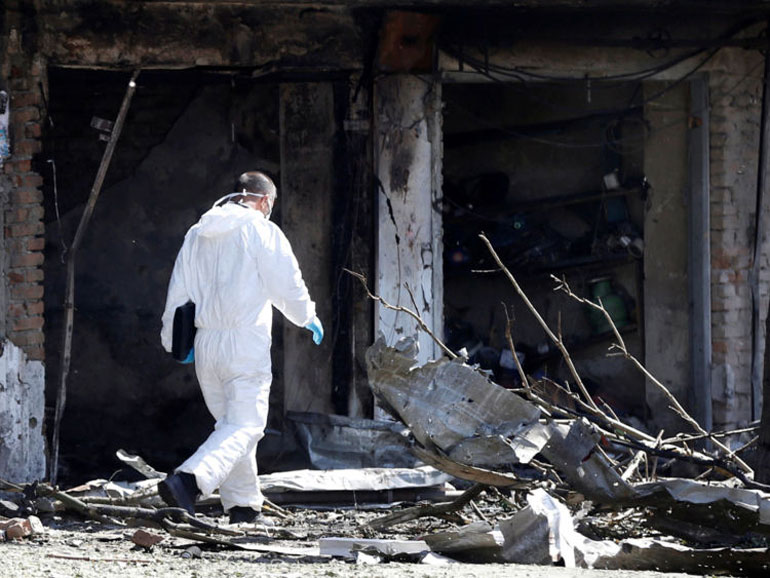 To σημείο όπου σημειώθηκε η έκρηξη