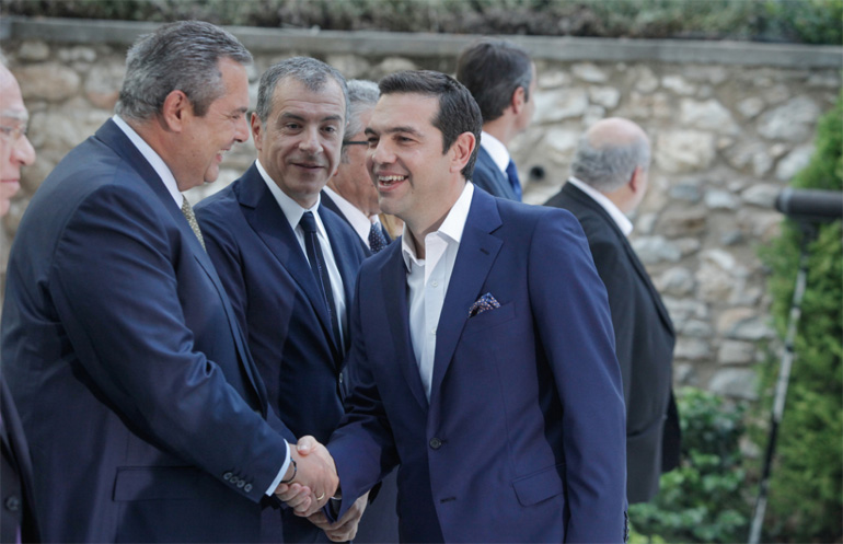 Ο Αλέξης Τσίπρας με τον Πάνο Καμμένο