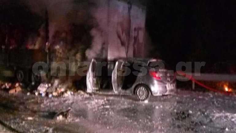 Λεπτοκαρυά: Ι.Χ. συγκρούστηκε με νταλίκα -Απανθρακώθηκε ο οδηγός