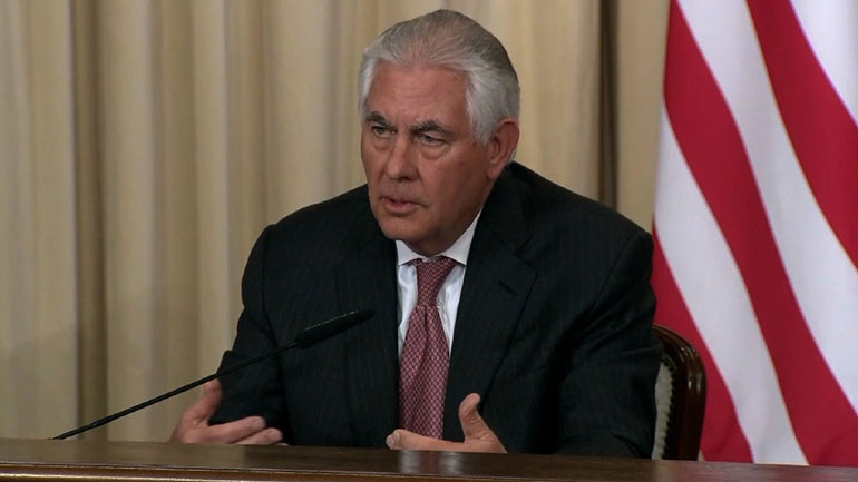 Ο Τίλερσον δεν καταλογίζει ευθύνες στην Κίνα για την ένταση στην Κορεατική Χερσόνησο