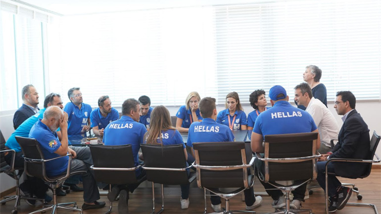 Συνάντηση Κυριάκου Μητσοτάκη με την Ελληνική Ολυμπιακή Ομάδα Κωφών