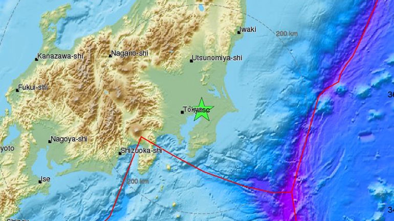 Ιαπωνία: Σεισμική δόνηση 5R στην περιοχή του Τόκιο – Δεν αναμένεται τσουνάμι