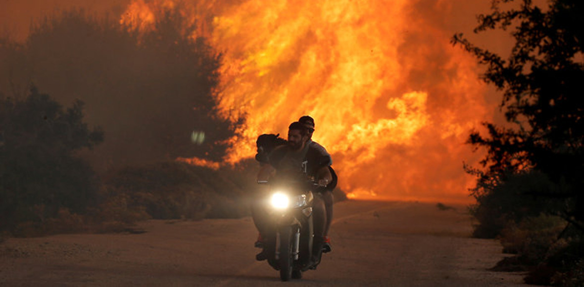 Σπεύδουν να απομακρυνθούν από τις φλόγες
