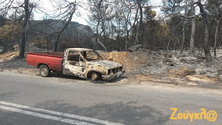 Ένα από τα οχήματα που κατακάηκαν