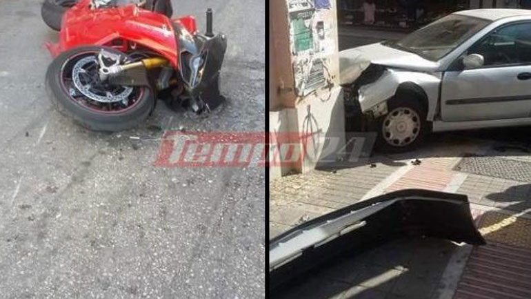 Σοβαρό τροχαίο με τραυματία οδηγό μηχανής στο κέντρο της Πάτρας