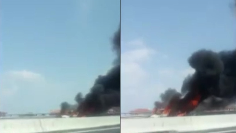 Αυτοκίνητο πήρε φωτιά εν κινήσει στην εθνική οδό Κορίνθου – Πατρών