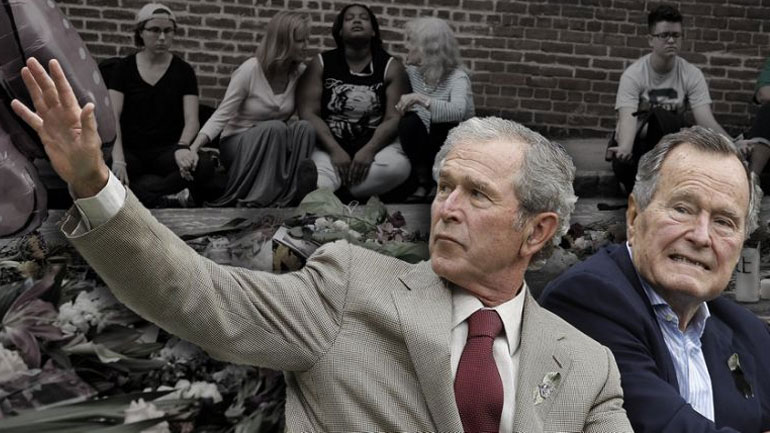 Οι δύο πρώην πρόεδροι Μπους απευθύνουν έκκληση στην χώρα τους να απορρίψει τον ρατσισμό