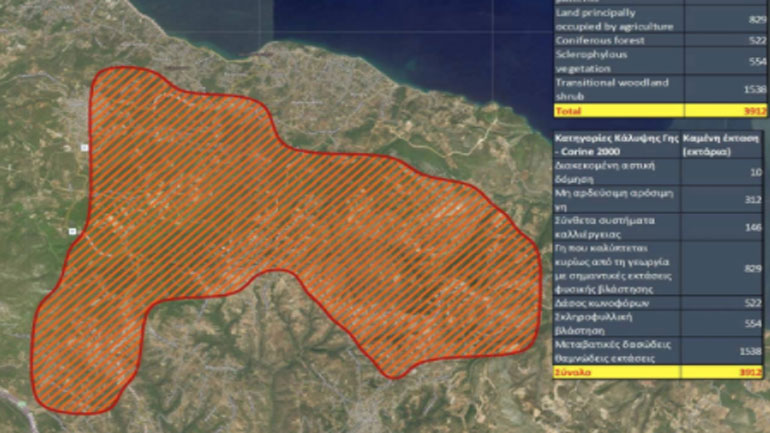 Αστεροσκοπείο Αθηνών: Στα 26.900 στρέμματα οι καμένες εκτάσεις στην Ανατολική Αττική