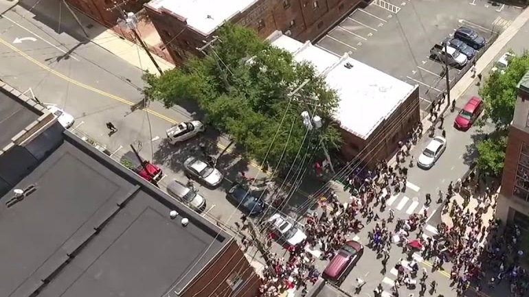 Πανοραμικό στιγμιότυπο από την επίθεση στο Charlottesville