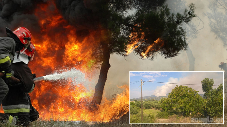Μεγάλη πυρκαγιά στα Ροδινά Ηλείας