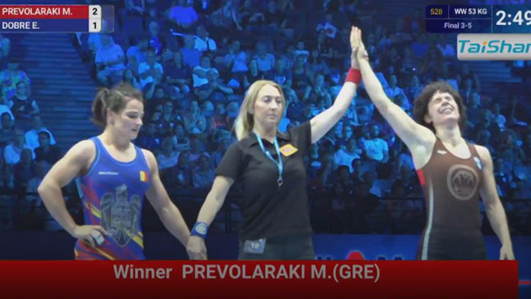 Πάλη: Τρίτη στον κόσμο η Πρεβολαράκη