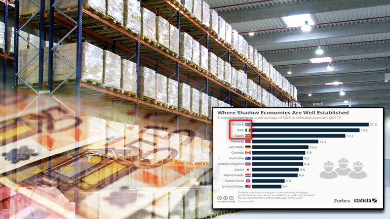 Πρωταθλήτρια στην παραοικονομία η Ελλάδα