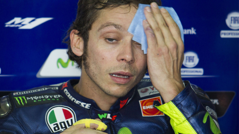 Τραυματισμός σοκ του Valentino Rossi