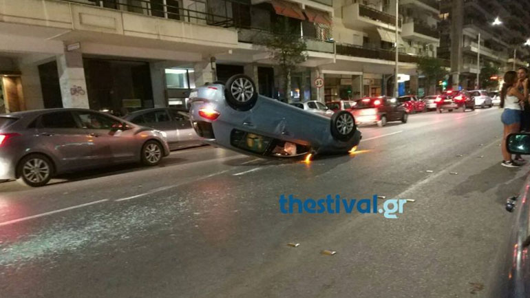 Αυτοκίνητο ανετράπη στη Θεσσαλονίκη