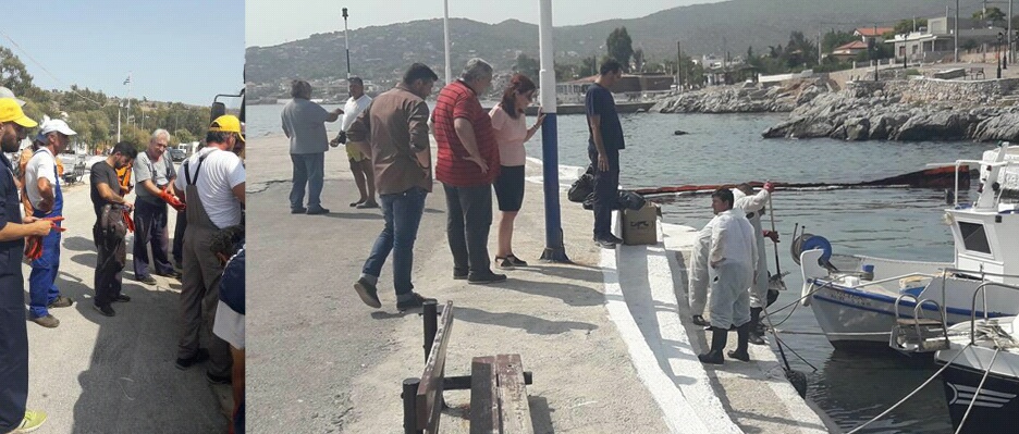 Συνεργεία και η δημοτική αρχή στον τόπο της καταστροφής