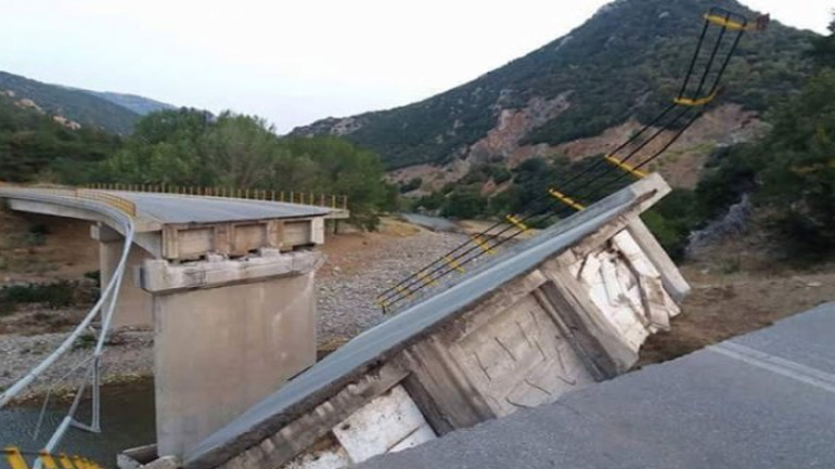 Κατέρρευσε γέφυρα στην παλιά εθνική οδό Ξάνθης – Κομοτηνής