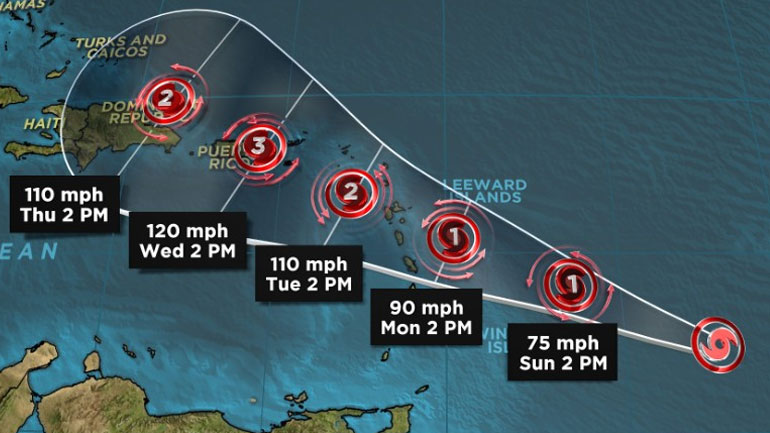 Καραϊβική: Ο κυκλώνας «Μαρία» απειλεί την Καραϊβική