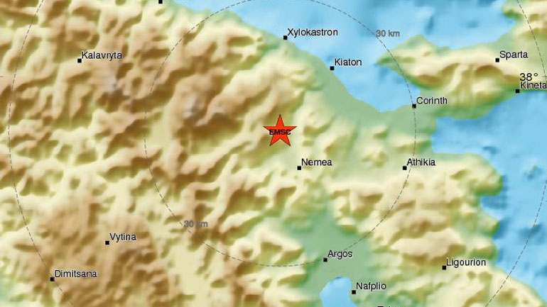 Σεισμός 3,8R δυτικά της Κορίνθου