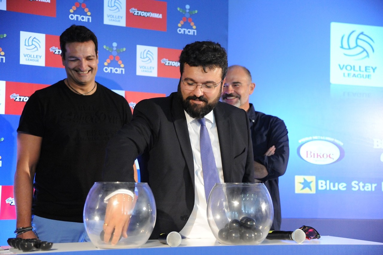 Ο Υφυπουργός Αθλητισμού, Γιώργος Βασιλειάδης, συμμετέχει στην κλήρωση του Πρωταθλήματος Volley League Πάμε Στοίχημα 2017-2018
