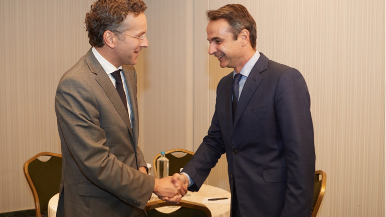 Ο Μητσοτάκης ανέπτυξε στον Ντάισελμπλουμ το σχέδιο της ΝΔ για έξοδο από την κρίση