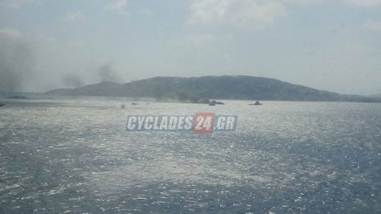 Βούλιαξε τελικά το φλεγόμενο σκάφος στη Μύκονο