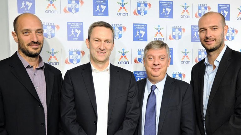 Πάνος Μπόλλας, Brand, Marketing Communication & Sponsorship Director ΟΠΑΠ, Ντάμιαν Κόουπ, Διευθύνων Σύμβουλος ΟΠΑΠ, Κώστας Παναγόπουλος, Πρόεδρος ΣΕΓΑΣ, Πετρ Ματεγιόφσκι, Chief Customer Officer ΟΠΑΠ