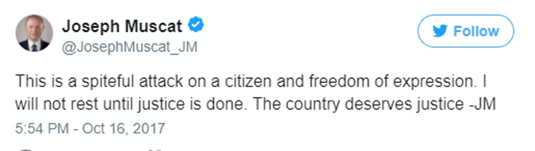Η ανάρτηση του πρωθυπουργού της Μάλτας