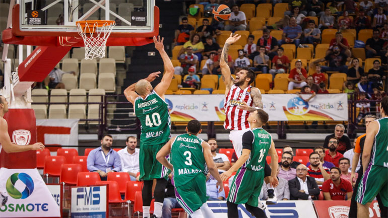 Δεύτερη νίκη για τον Ολυμπιακό στην Ευρωλίγκα, 80 -75 τη Μάλαγα