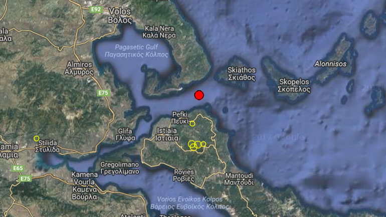 Σεισμική δόνηση 3,8 Ρίχτερ ανοιχτά του Τρίκερι