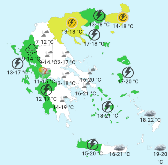 Δευτέρα βράδυ - Forecastweather