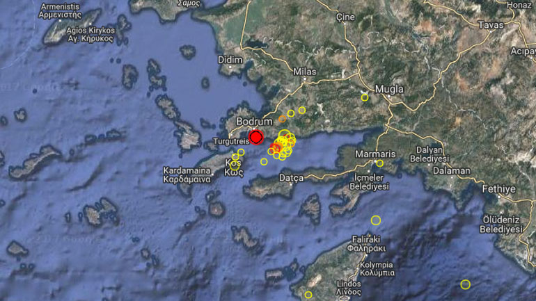 Σεισμός 4,5R βορειοανατολικά της Κω