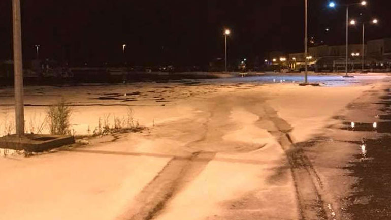 Κατάκολο: Το λιμάνι ντύθηκε στα λευκά λόγω χαλαζόπτωσης