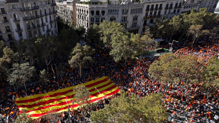 Βαρκελώνη: Διαδήλωση υπέρ της ενότητας με την Ισπανία