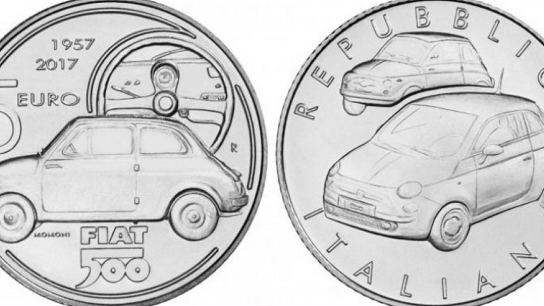 Συλλεκτικό νόμισμα με την εικόνα του Fiat 500 Συλλεκτικό νόμισμα με την εικόνα του Fiat 500
