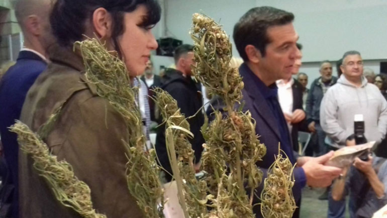 Έκαναν δώρο προϊόντα βιολογικής κάνναβης στον Αλέξη Τσίπρα Έκαναν δώρο προϊόντα βιολογικής κάνναβης στον Αλέξη Τσίπρα