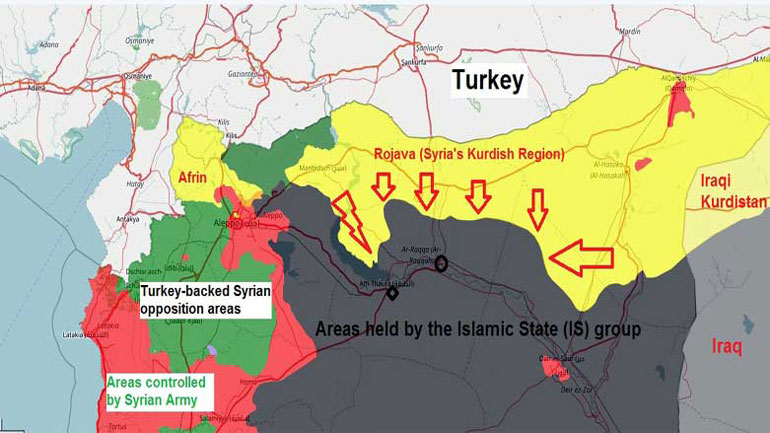 Παλαιότερος χάρτης που δείχνει τις εύθραυστες ισορροπίες της περιοχής