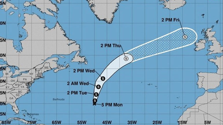ΗΠΑ: Ο  τροπικός κυκλώνας «Ρίνα» σχηματίστηκε ανατολικά της Βερμούδας