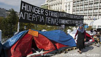 Aπό την απεργία προσφύγων στην Πλατεία Συντάγματος