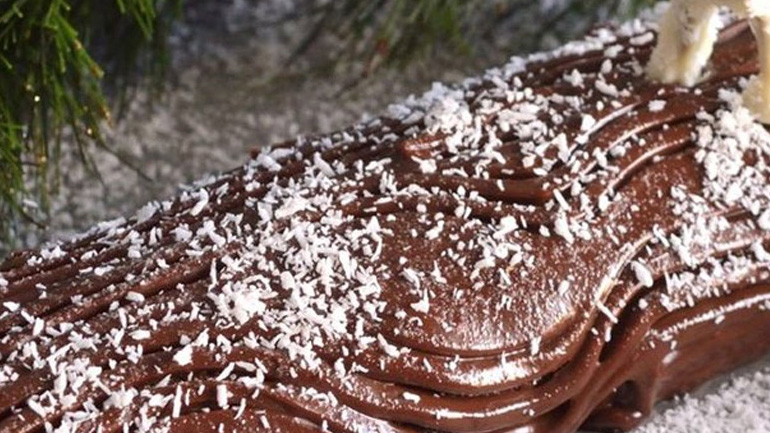 Σοκολατένιος κορμός με κάστανο