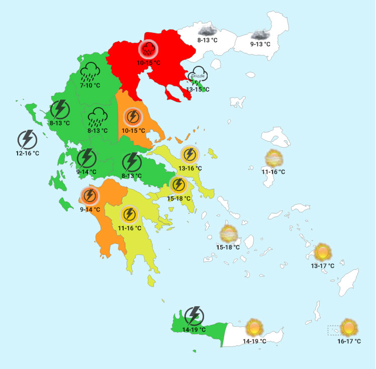 Πέμπτη πρωί ( χάρτης Forecastweather)