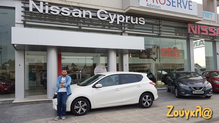 Το Pulsar που μας παραχώρισε η Nissan Cyprus για τις μετακινήσεις μας