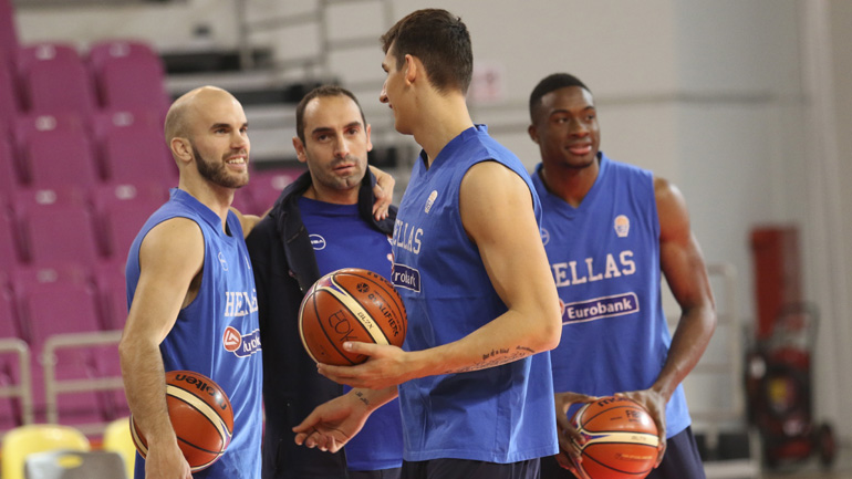 Η προπόνηση της Εθνική στα Δύο Αοράκια