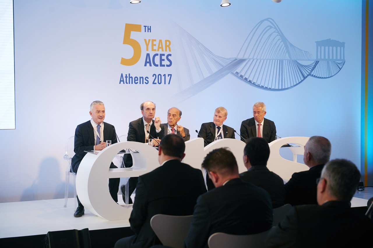 Panel Ι: BREXIT: what are the wider repercussions for aviation & tourism Από αριστερά: Ο κ. Philippe Blanchard, Partner, Brunswick, ο Καθ. Pablo Mendes de Leon, ο Καθ. Ρήγας Δογάνης, ο κ. Declan Collier, CEO, London City Airport & President, ACI World και ο Dr Stefan Schulte, CEO, FRAPORT AG