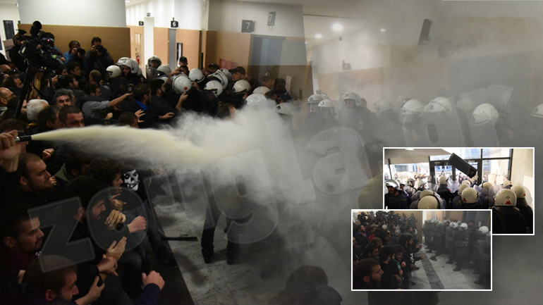 Ξύλο, χημικά και τραυματίες στο Ειρηνοδικείο