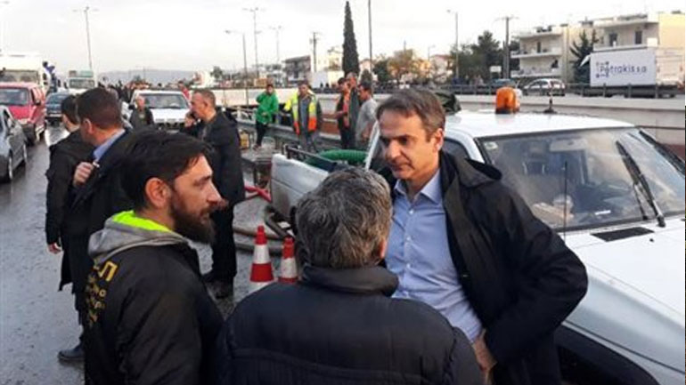 Κ.Μητσοτάκης από την Μάνδρα: Προτεραιότητά μας τα αντιπλημμυρικά έργα