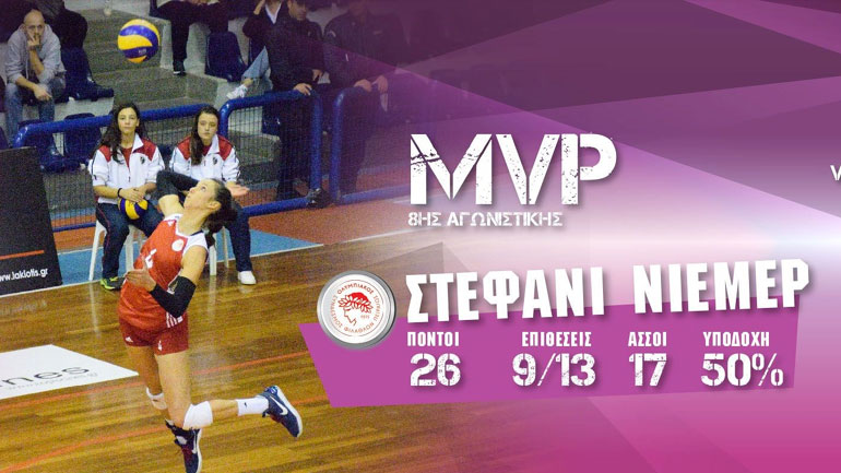 Bόλεϊ: Πολυτιμότερη η Στέφανι Νιέμερ