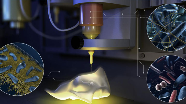 Τρισδιάστατος εκτυπωτής που χρησιμοποιεί μελάνι από βακτήρια για να παράγει «ζωντανά» υλικά Τρισδιάστατος εκτυπωτής που χρησιμοποιεί μελάνι από βακτήρια για να παράγει «ζωντανά» υλικά